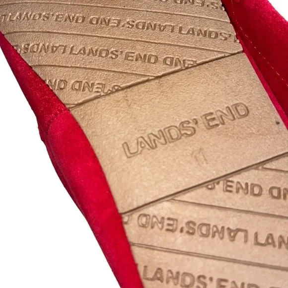 Lands' End Women's Size 11 Red Suede Moccasin Slippers NWT