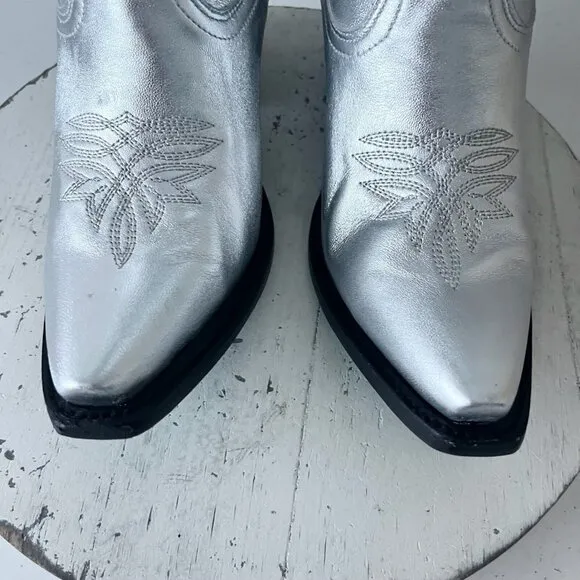 Lane SMOKESHOW Womens Cowboy Boots 7 Silver Trail Western Cowgirl Mid Calf Tall