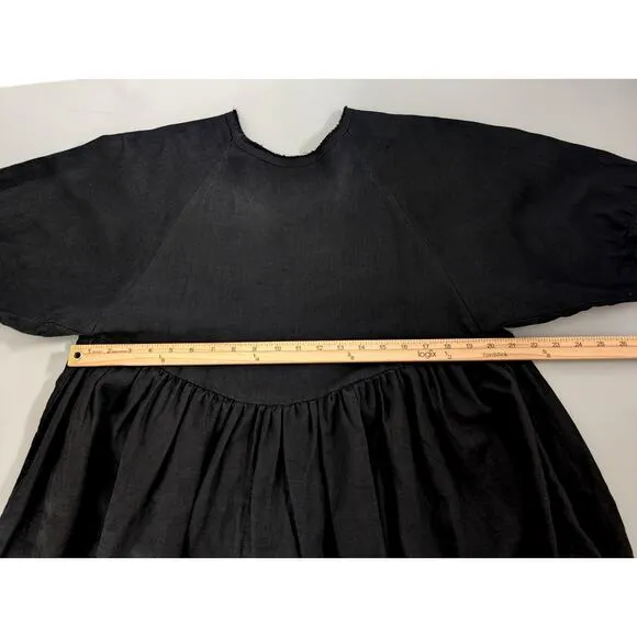 Lanhtropy Linen Dress One Size Black Babydoll Oversized Langenlook Minimalist
