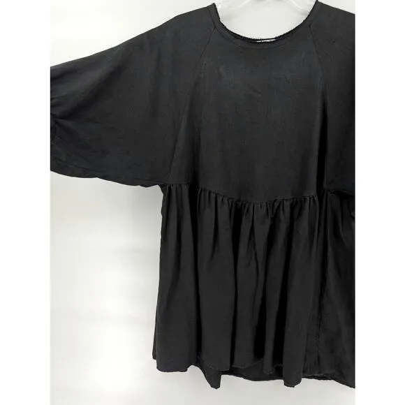 Lanhtropy Linen Dress One Size Black Babydoll Oversized Langenlook Minimalist