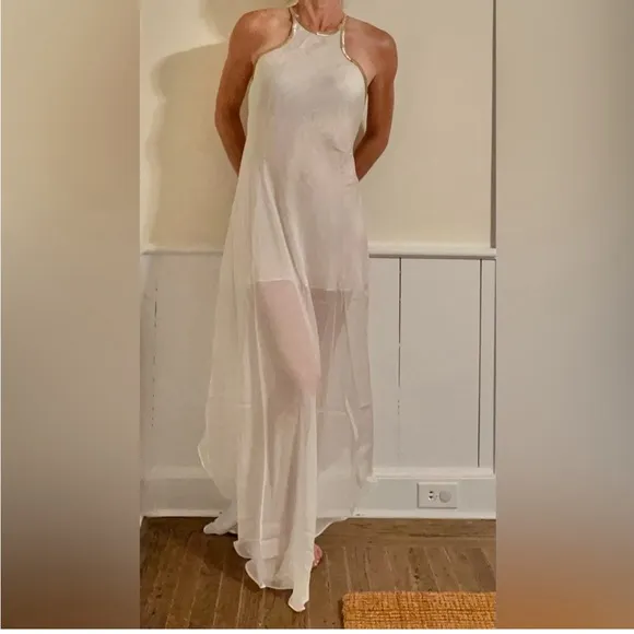LaPerla silk &amp; sequin goddess gown