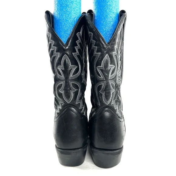 Laredo Birchwood Men Size 9 Black Tumbled Leather Cowboy Western Boot 68450