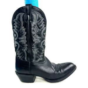 Laredo Birchwood Men Size 9 Black Tumbled Leather Cowboy Western Boot 68450