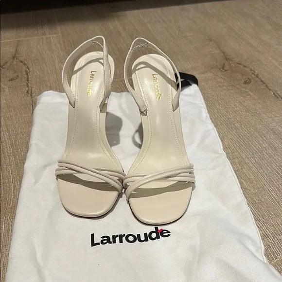 Larroude Cream Heels Elegant Minimalist Design