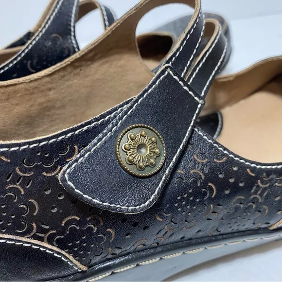 L'Artiste by Spring Step Mamata Black and Tan Mary Jane Shoes Size EU 40 US 9