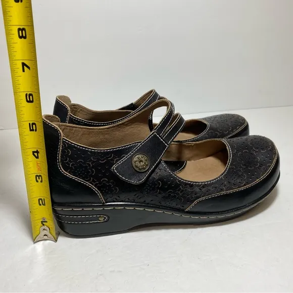 L'Artiste by Spring Step Mamata Black and Tan Mary Jane Shoes Size EU 40 US 9