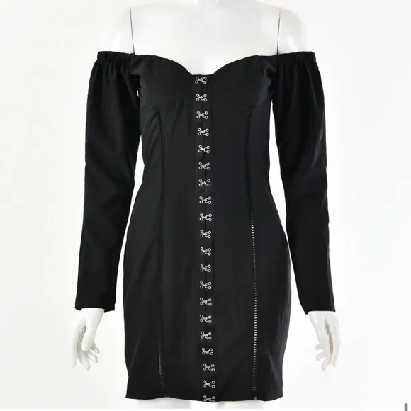 (Last 1) Black long sleeve strapless bodycon mini dress