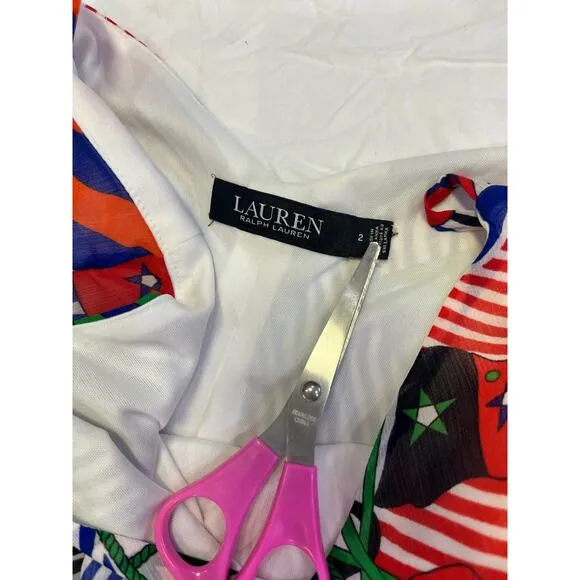 Lauren Ralph Lauren Multi Printed Shift Dress, Women’s Size 2, Nautical