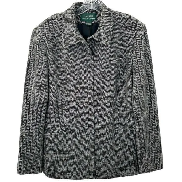 Lauren Ralph Lauren Women’s Gray Herringbone Lambs Wool Blend No Size Tag