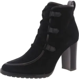Lauren Ralph Lauren Womens Mabel Black Suede Lace-Up Dressy Booties Shoes Used