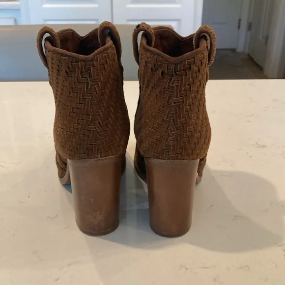 Laurence Dacade Woven leather 3.5” heel Suede Nico Boots Size 38 Brown cowgirl