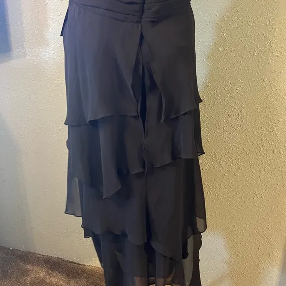 Layered whimsigoth bohemian witchy BLACK HALTER Maxi sz 22w 3x minimalist lined