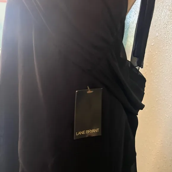 Layered whimsigoth bohemian witchy BLACK HALTER Maxi sz 22w 3x minimalist lined