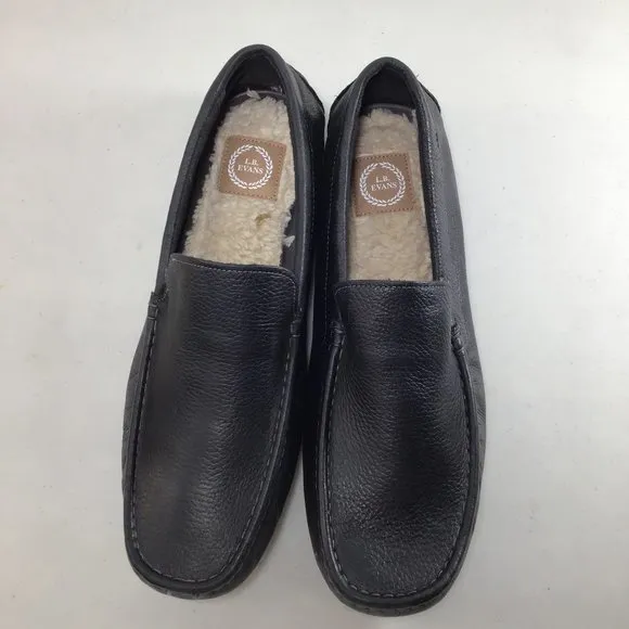 L.B. Evans Alton Leather Moccasin Black Size 14