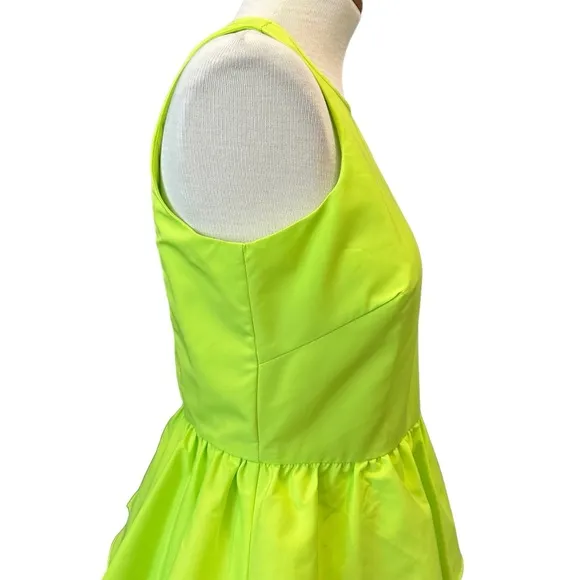 LDT BAILEY SAKS FIFTH AVENUE NWT SUMMER PARTY DRESS BOLD RUFFLE BLUE GREEN TANK