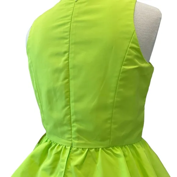 LDT BAILEY SAKS FIFTH AVENUE NWT SUMMER PARTY DRESS BOLD RUFFLE BLUE GREEN TANK