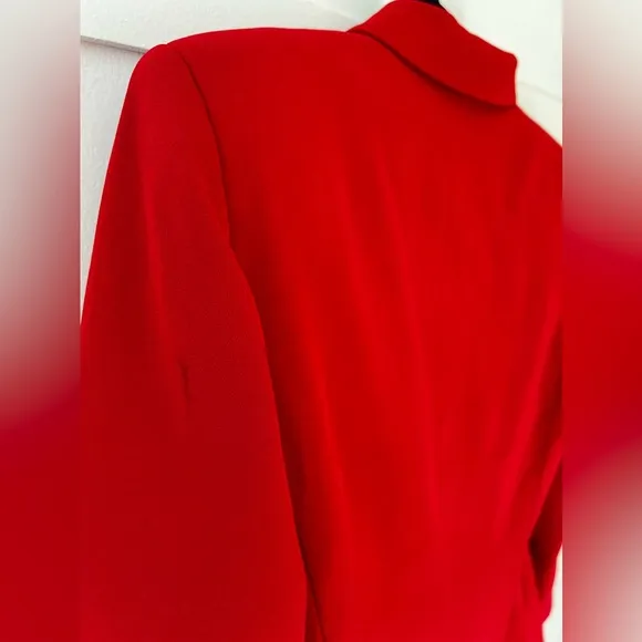 Le Suit‎ Women’s Red 90s Vintage Jacket Blazer With Black Toggle Size 8
