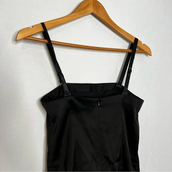 Leman Mercer Black Satin Mila Dress. Size XS.