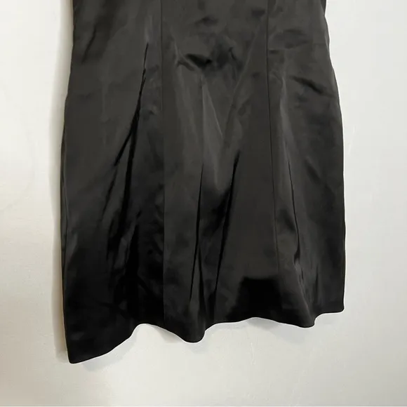 Leman Mercer Black Satin Mila Dress. Size XS.