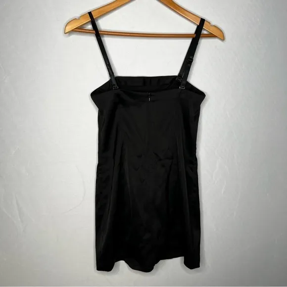 Leman Mercer Black Satin Mila Dress. Size XS.