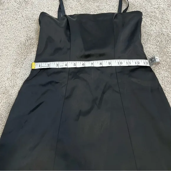 Leman Mercer Black Satin Mila Dress. Size XS.
