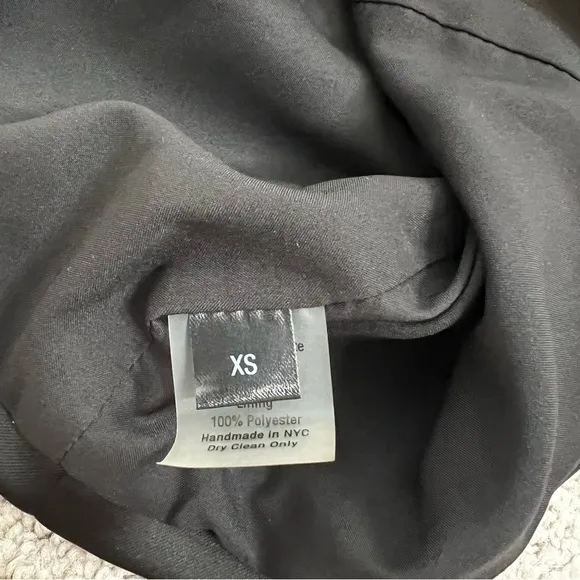 Leman Mercer Black Satin Mila Dress. Size XS.