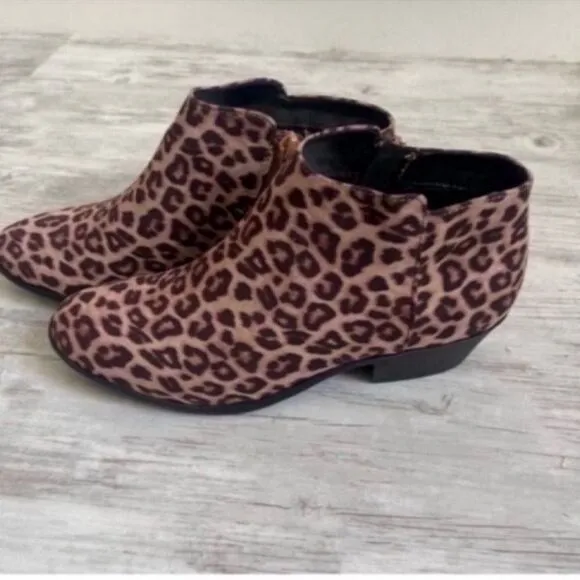 Leopard Print Ankle Boots Size 6