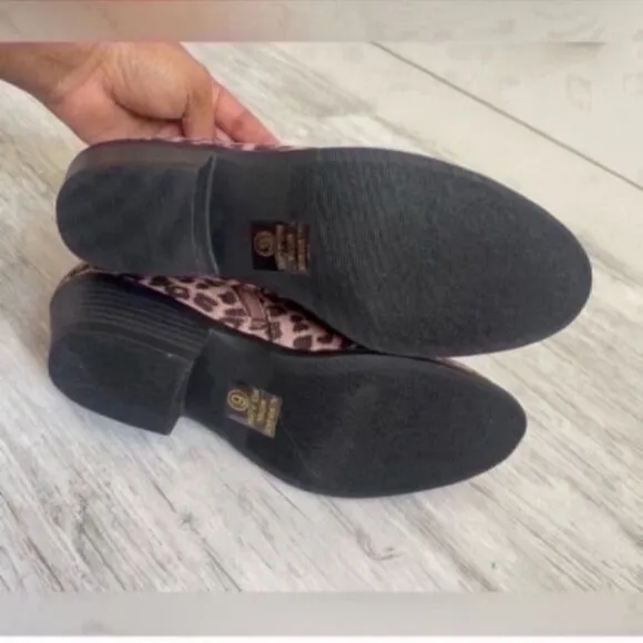 Leopard Print Ankle Boots Size 6