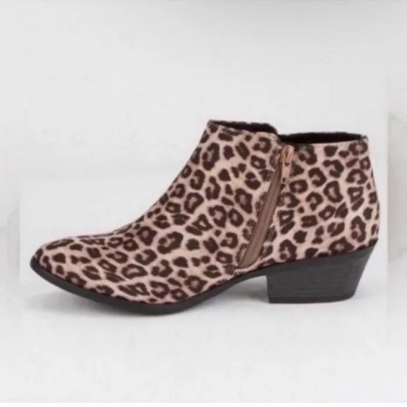 Leopard Print Ankle Boots Size 6