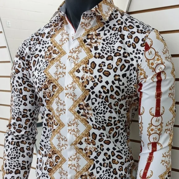 Leopard Print Luxury Men Shirt