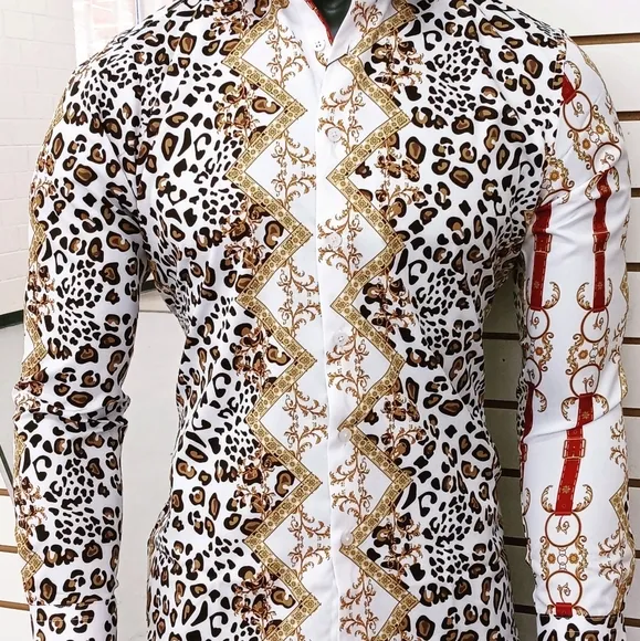 Leopard Print Luxury Men Shirt