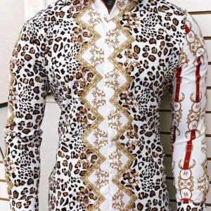 Leopard Print Luxury Men Shirt