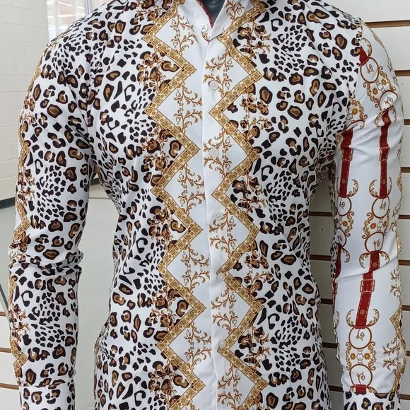 Leopard Print Luxury Men Shirt
