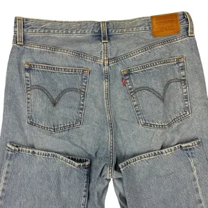 Levi's PREMIUM &quot;RIBCAGE‎ STRAIGHT&quot; Ankle Button Fly BIG E Light Blue Jeans 32x27