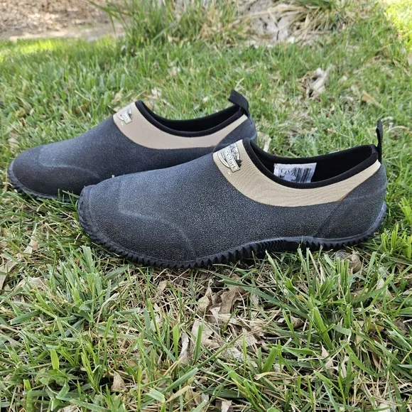 Lewis Clark Outdoor Black Khaki Pull On Rubber Ankle Duck Shoes Men's Size 11