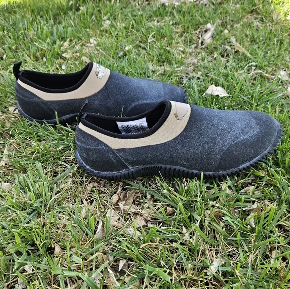 Lewis Clark Outdoor Black Khaki Pull On Rubber Ankle Duck Shoes Men's Size 11
