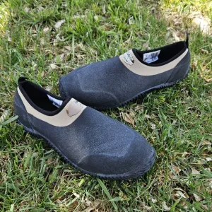 Lewis Clark Outdoor Black Khaki Pull On Rubber Ankle Duck Shoes Men's Size 11