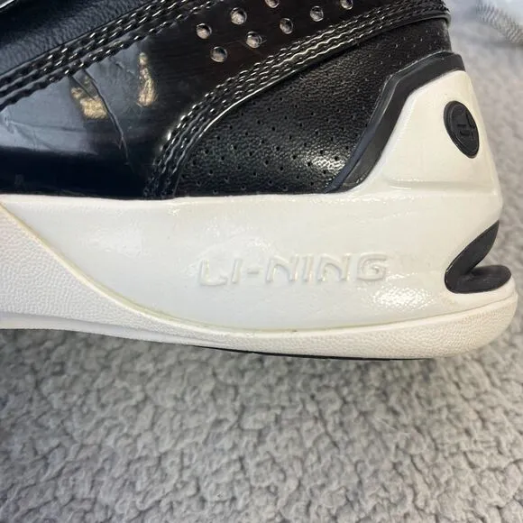 Li-Ning Basketball Shoes Mens  10.5 Athletic Black White Sneakers