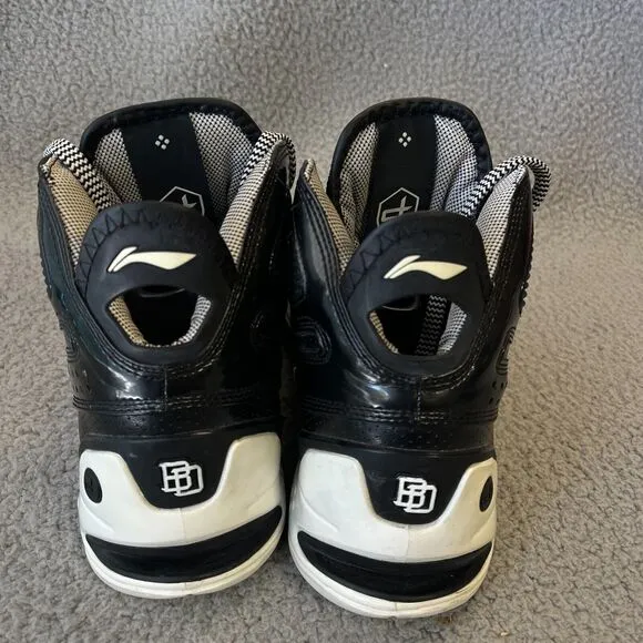 Li-Ning Basketball Shoes Mens  10.5 Athletic Black White Sneakers