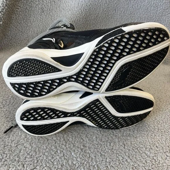 Li-Ning Basketball Shoes Mens  10.5 Athletic Black White Sneakers