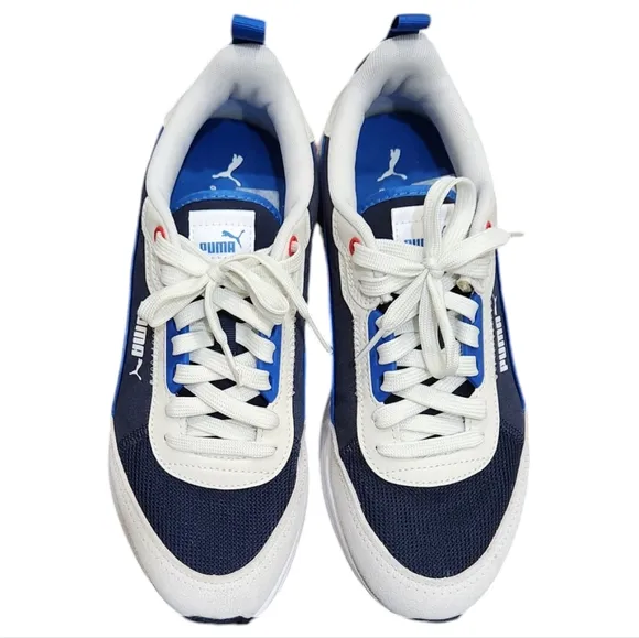 LIKE NEW Puma Royal Blue White Black Sneakers Lifestyle Shoes Sporty Style 8