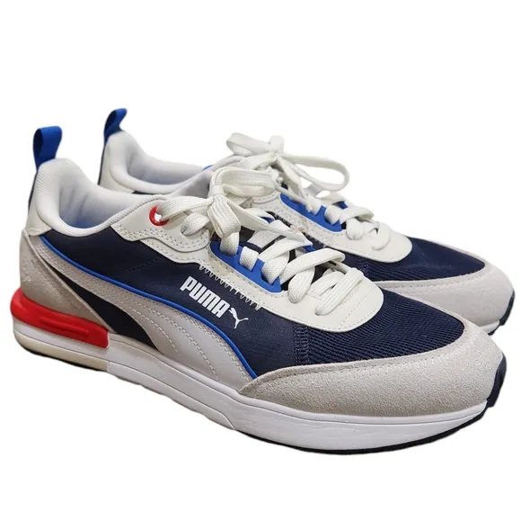 LIKE NEW Puma Royal Blue White Black Sneakers Lifestyle Shoes Sporty Style 8