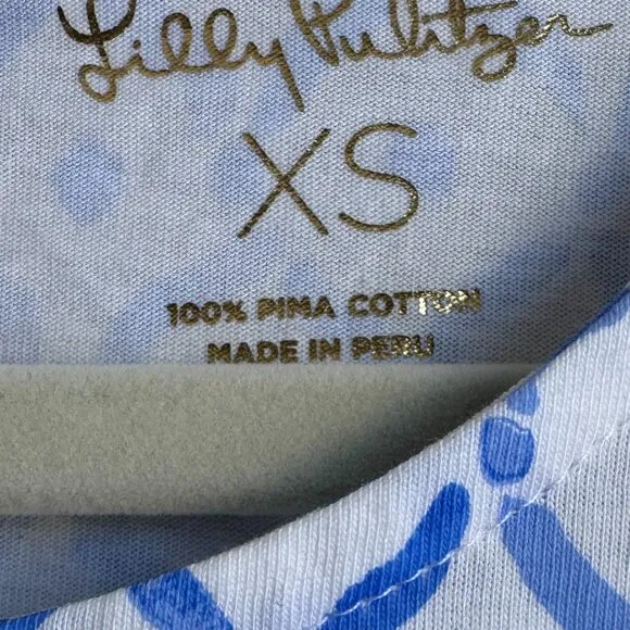 Lilly Pulitzer Luella Dress 100% Pima Cotton Coastal Soft Blue Pink Tank Dress