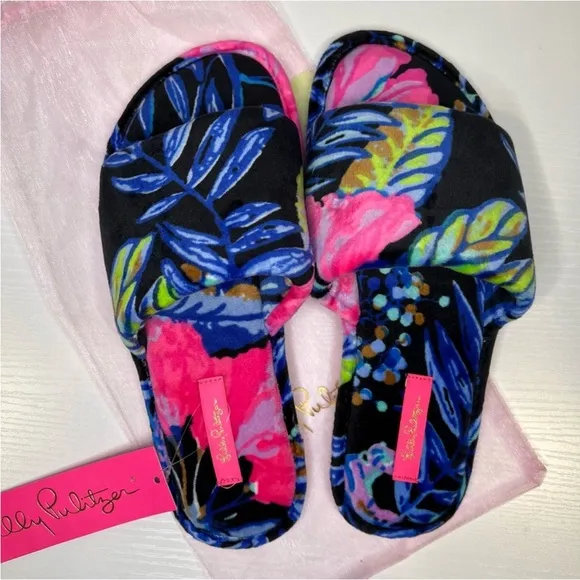 Lilly Pulitzer Maritime Slippers, Onyx Earned Stripes