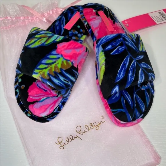 Lilly Pulitzer Maritime Slippers, Onyx Earned Stripes
