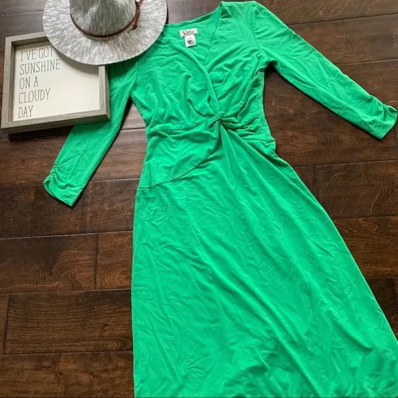 {Lily Pulitzer} Green‎ Wrap Midi Dress
