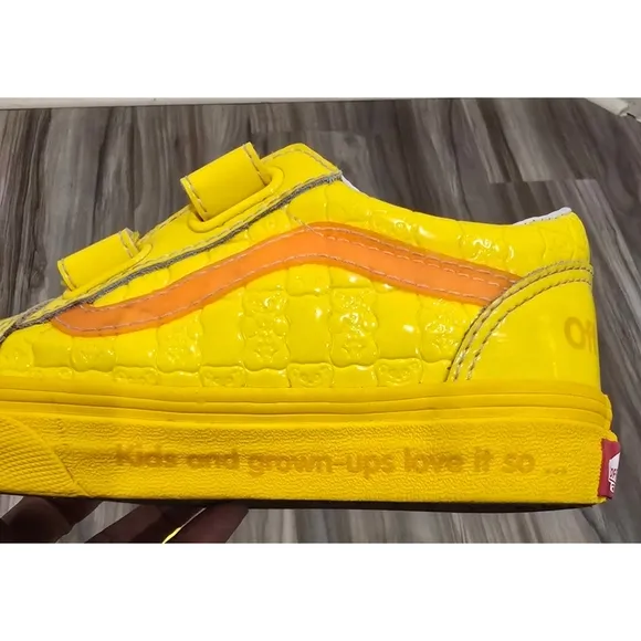 Limited Edition Vans Old Skool Haribo Goldbear Shoes Boys Size 1.5 Bright Yellow