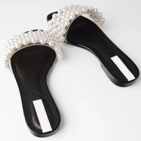 Limited Edition Zara Pearl Slide Slippers