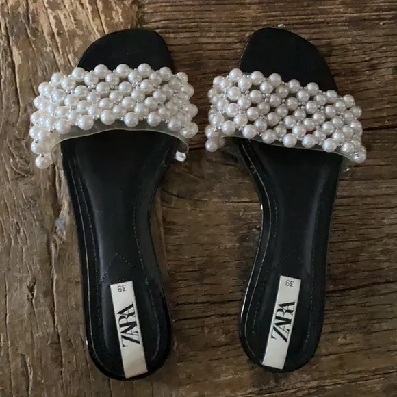 Limited Edition Zara Pearl Slide Slippers