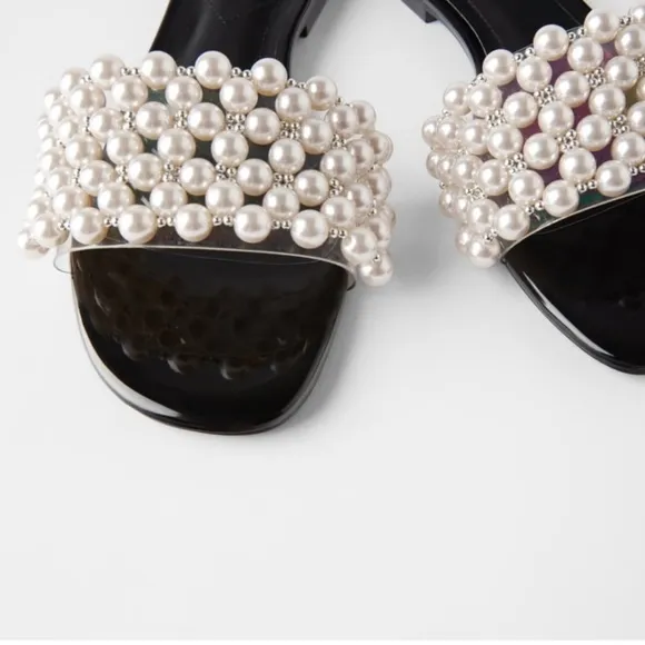 Limited Edition Zara Pearl Slide Slippers